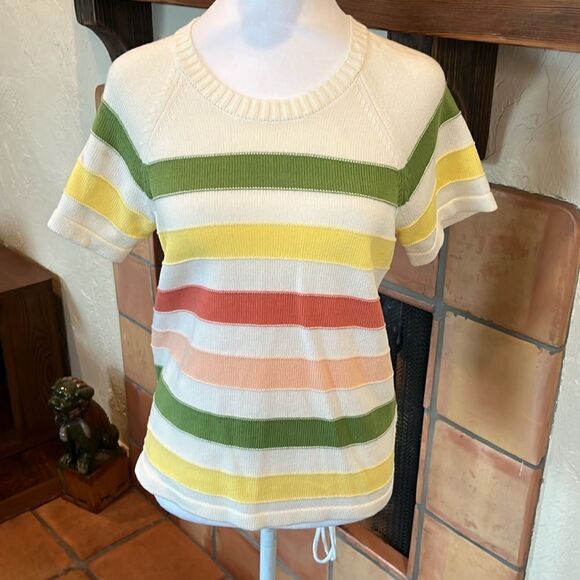 Tiny Striped Sweater Tee, size MEDIUM - Picture 1 of 9